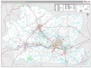 Hickory-Lenoir-Morganton Wall Map Premium Style